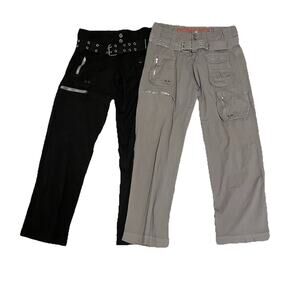 Pete & Greta Women’s Size 4 Gray Black Lot Of 2 Straight Leg Cargo Pants-B1